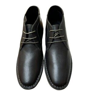 Steve Madden Sz 9 Shoes Harken Chukka Boot Black Leather Ankle Boots Preppy